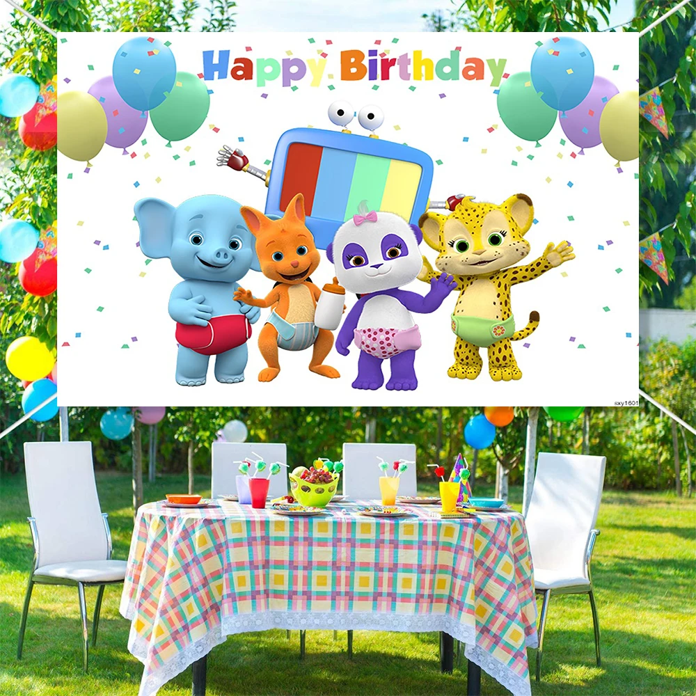 Cartoon Word Party Theme Background Kids Children Birthday Party Baby Shower Decoration Newborn Photography Backdrops Customized