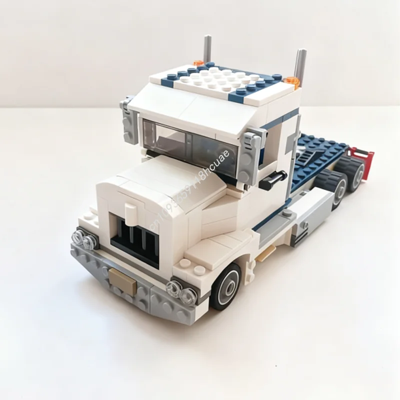 401 Uds. MOC modelo de semitruck de cama plana bloques de construcción ensamblar juguetes artesanales de educación de cumpleaños Modular ladrillo regalos de navidad