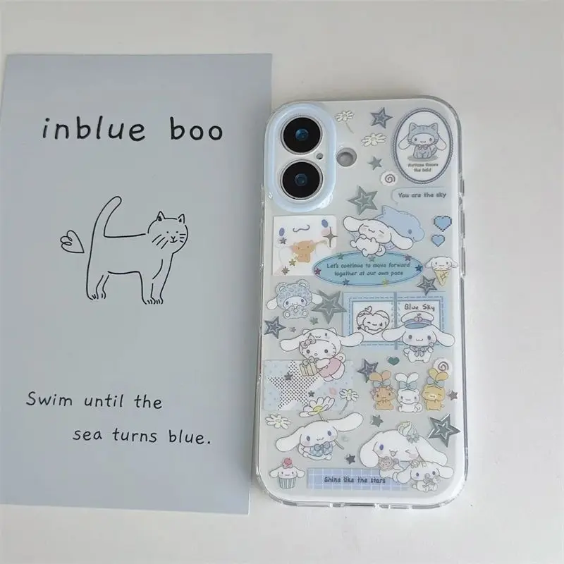 Funda de Teléfono de Lujo y Linda con Diseño de Perro Conejo de Orejas Grandes para iPhone 17 Pro Max 16 15 14 Pro Max, Protector de Lente, Cubierta Trasera, Regalo