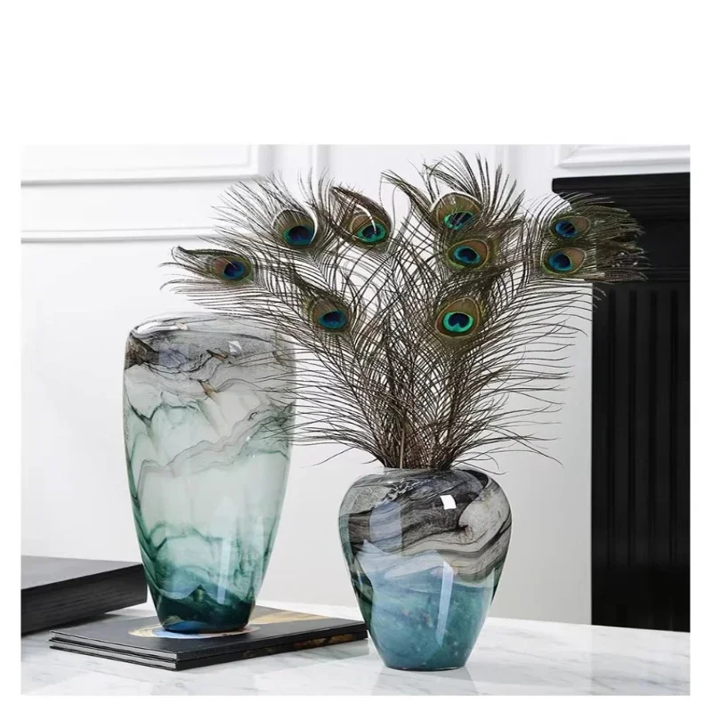 Vase Modern Light Luxury Ink Wind Glazed Vase Art Countertop Ornament