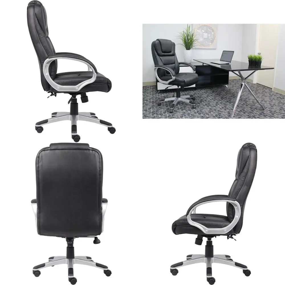 

Черное кожаное кресло руководителя без использования инструментов для сборки