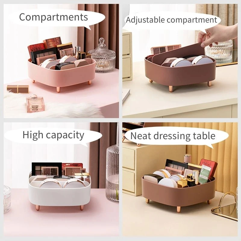 Makeup Organizer Adjustable Storage Box for Eyebrow Pencil Lipstick Eyeliner Powder Perfume Storage Box Display Stand Holder