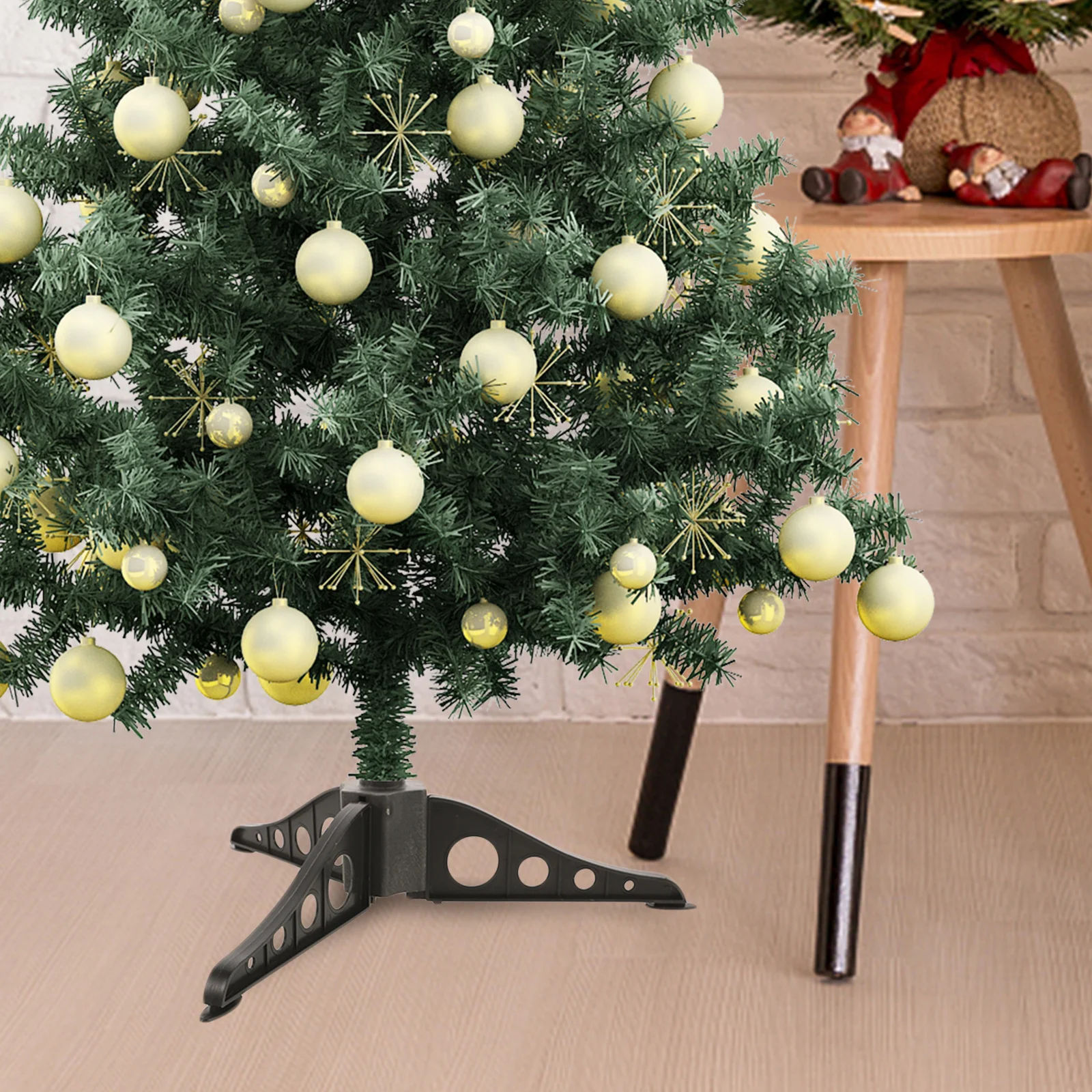 

Christmas Tree Base Stand Detachable Green Foldable Easy Install Artificial Xmas Tree Holder Sturdy Home Holiday