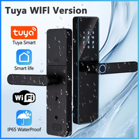 Smart Life/Tuya App Control IP65 Waterproof WiFi Smart Lock for Front Door Security Smart Keyless Entry Door Lock with Handle