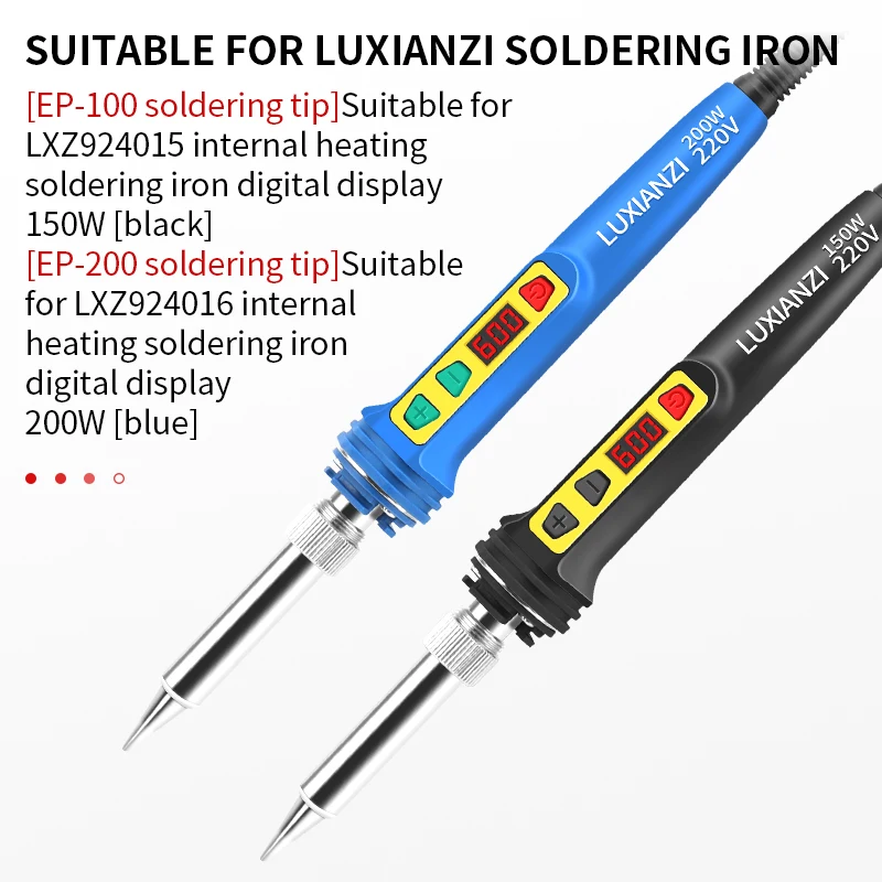 LUXIANZI Lead-Free Electric Soldering iron Tip Universal Hight Power 100/200W B K Flat Head Internal Heating Solder iron Welding