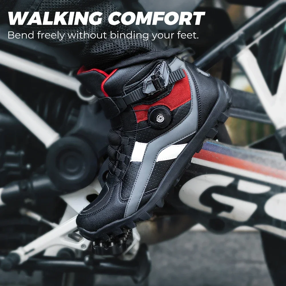 Stivali da moto da uomo Scarpe da corsa Equitazione Sneakers giornaliere Unisex Altamente elastico Traspirante Comodo Moto Ciclismo all'aperto