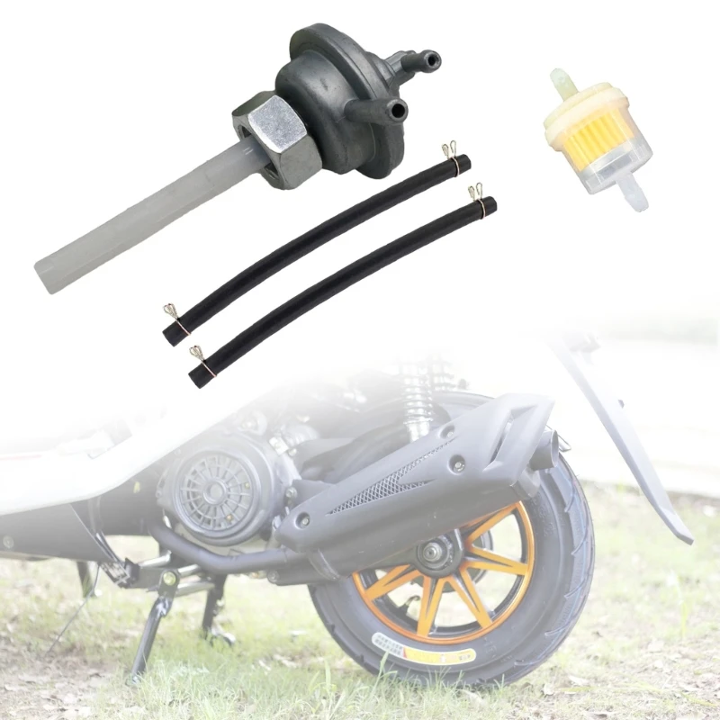 Fuel Pump  Vacuum Petcock with 50mm White Tube Replacement Motorcycle Accessories for GY6 50cc 150cc