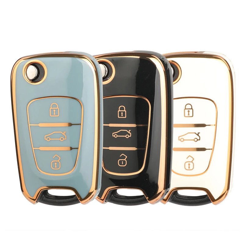 

jingyuqin Remote Arrival TPU Car Key Shell Case Fob For Hyundai I30 IX35 For Kia K2 K5 Car Keys Blank Case Cover