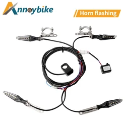 4PCS LED Motorcycle Electric Bicycle Light Set 48V 60V Flashing Dynamic LED Turn Signals dicator Horn  Scooter Lamp Accessories