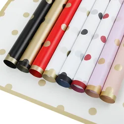 Bouquet Flowers Wrapping Paper Korean Style Polka Dot Paper Waterproof Polka Dots Matte Paper Floral Decorative Paper