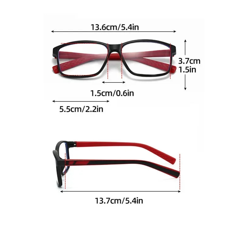 Heren- en damesmode Presbyopiebril met vierkant frame Buitensporten Lente-been Blauw licht blokkerende leesbril