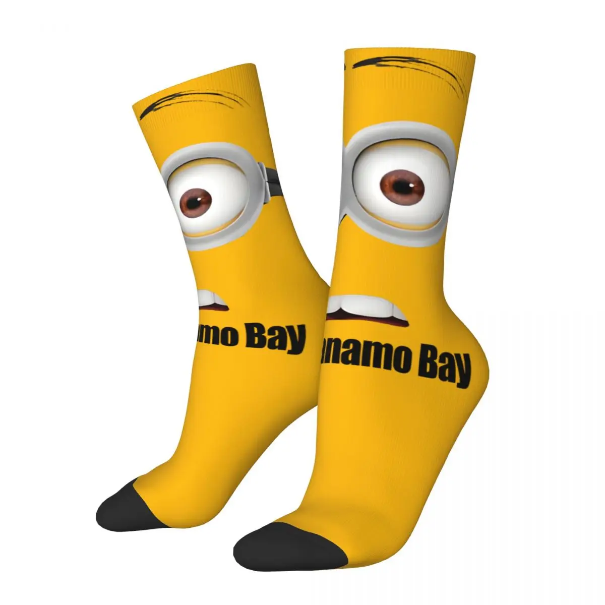 Retro Guantanamo Bay Minion Despicable Me Men's compression Socks Unisex Despicable Me Minions Harajuku Novelty Crew Sock