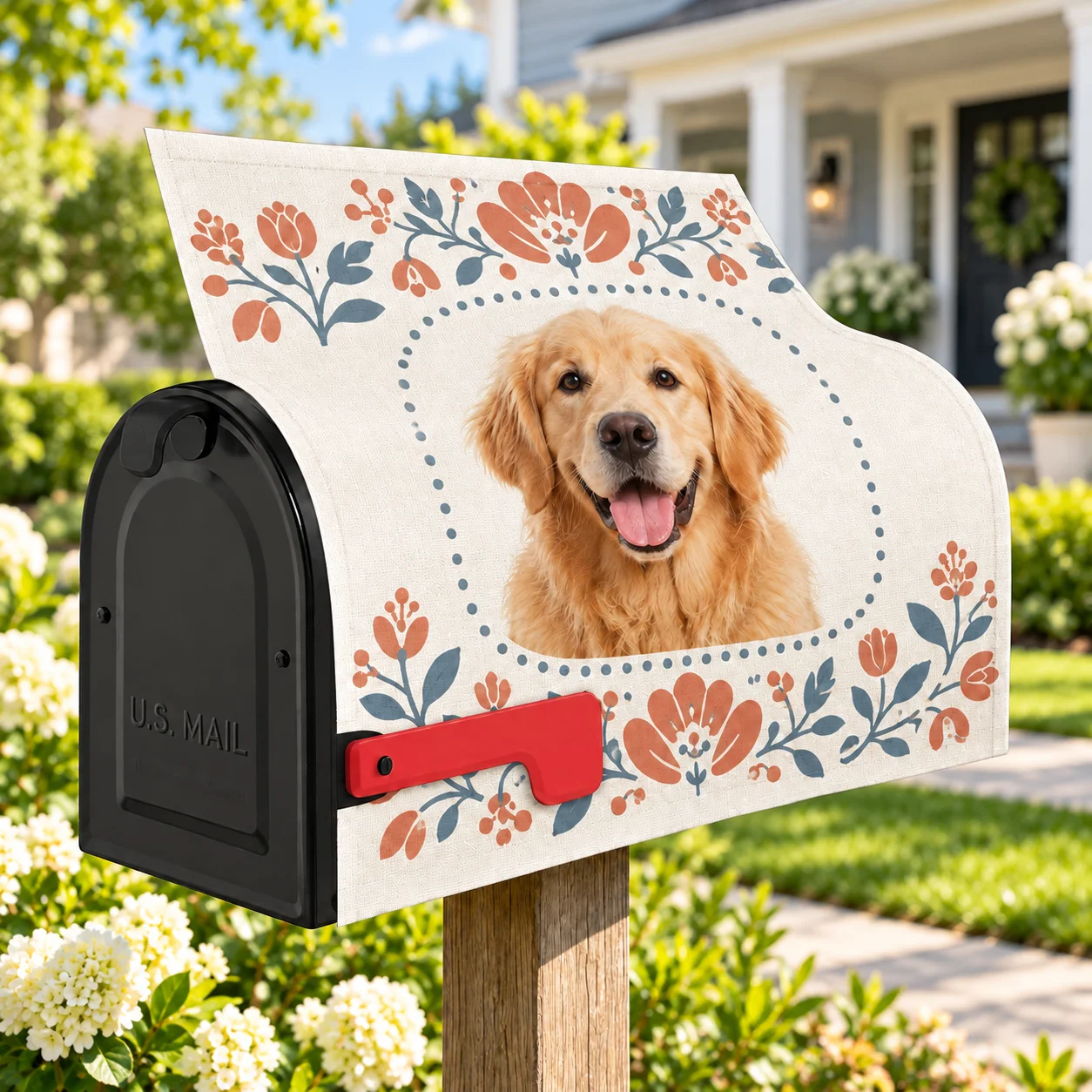 Custom Mailbox Cover Pattern Magnetic Mailbox Cover 600D PU‑Coated Oxford Fabric Water‑Resistant Mail Box Protective Wrap view 5