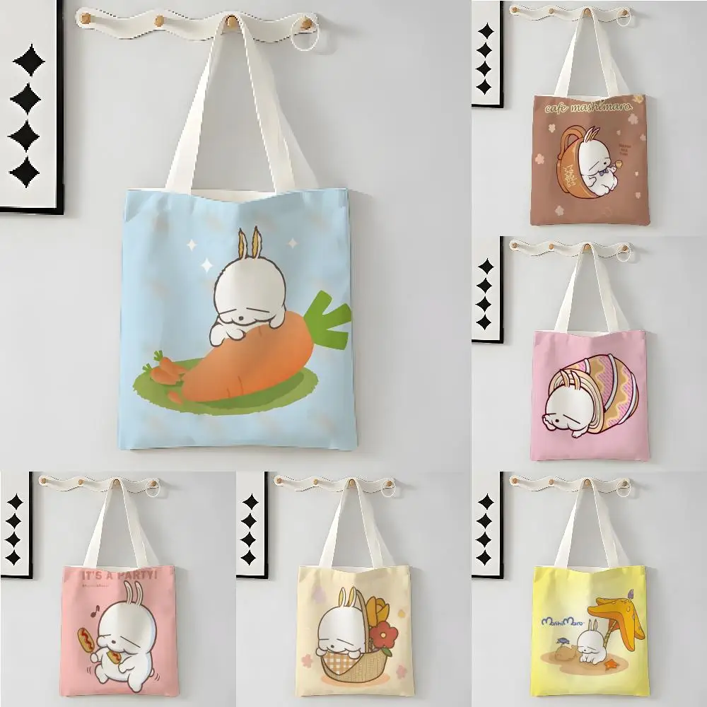 Internet rabbit Marshmallow M-MashiMaro Storage Bags Casual Portable Shoulder Bag Lightweight Shopping Bag Reusable Linen Bag
