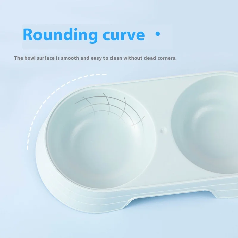 وعاء حلوى القطط، وعاء طعام القطط، وعاء الكلب، مياه الشرب وأكل وعاء الأرز ثنائي الاستخدام، وعاء مزدوج للحيوانات الأليفة من قش القمح، طعام القطط #3