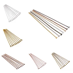 200Pcs 16 20 25 30 35 40 45 50mm Heads Eye Flat Head Pin Gold Plated Ball Head Pins Metal Headpins For Jewelry Making Accessorie