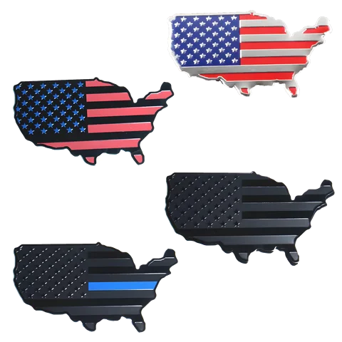 3D 알루미늄 미국 국기 엠블럼 배지 로고 자동차 스티커 미국지도 자동차 바디 창 오토바이 홈 인테리어에 대한 방수 데칼
