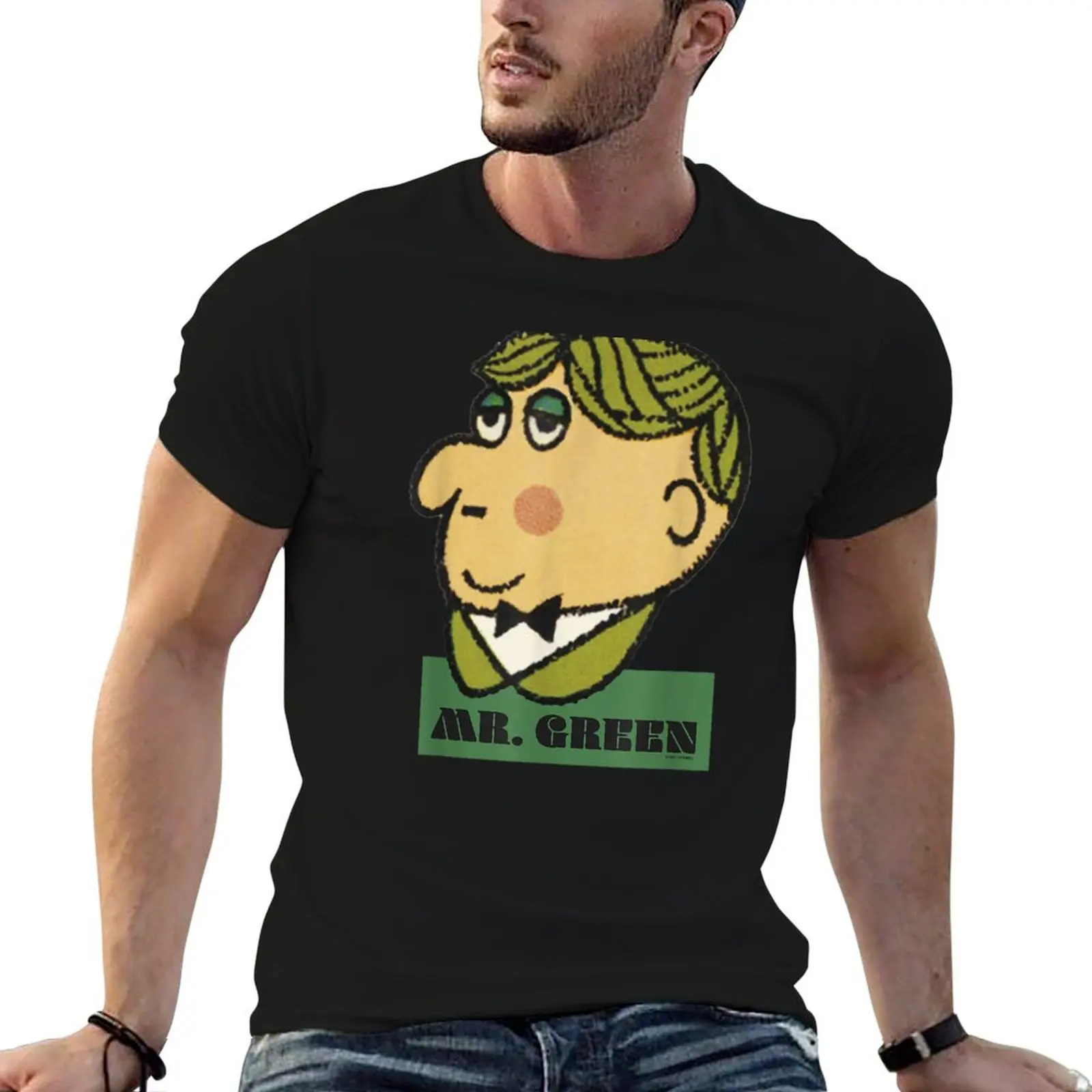 Clue Halloween Mr. Green Big Face T-Shirt t-shirt homme en coton épais 100% coton