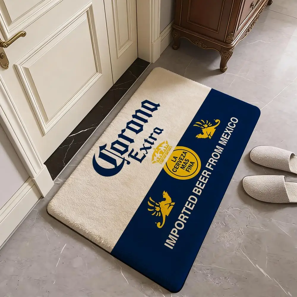C-Corona E-Extra Beer Bodenmatte, Flanell-Fußmatte, rutschfest, saugfähig, waschbar, für den Innenbereich