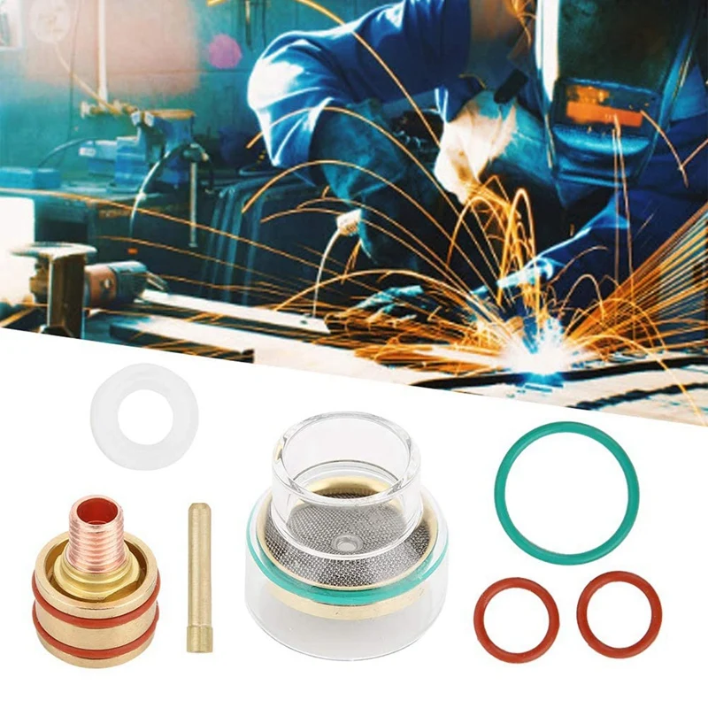 TIG Gas Lens Collet Consumable Kit TIG Welding Torch With White Plastic Ring Model For WP9 WP20