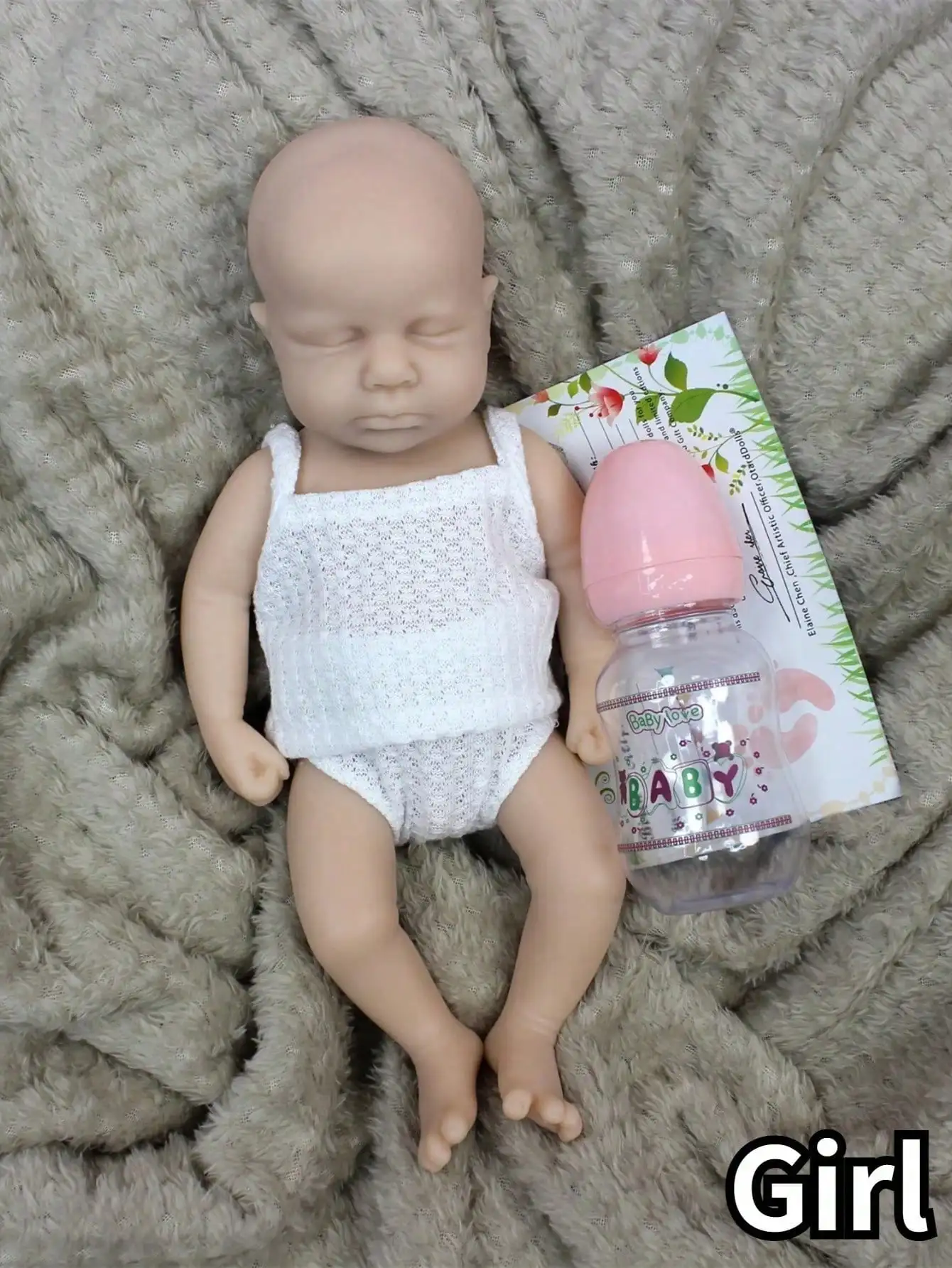 13 Inch Loulou! 3D Painted, Adorable Pascale Solid Silicone Reborn Baby Doll - Bebe Newborn, Available as Girl or Boy