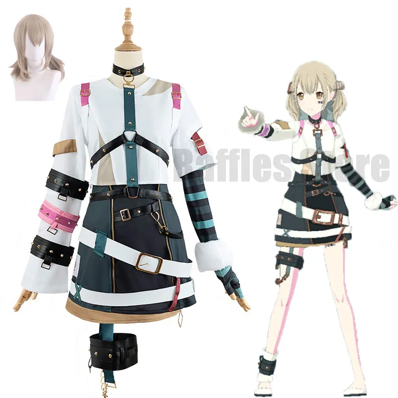 Azusawa ชุดคอสเพลย์ผู้หญิงวิกผมโครงการเกมโคฮาเน่เซไคสีสันสดใสชุดแสดงบนเวทีชุดเครื่องแบบออกงานปาร์ตี้สำหรับผู้หญิงชุดอะนิเมะ