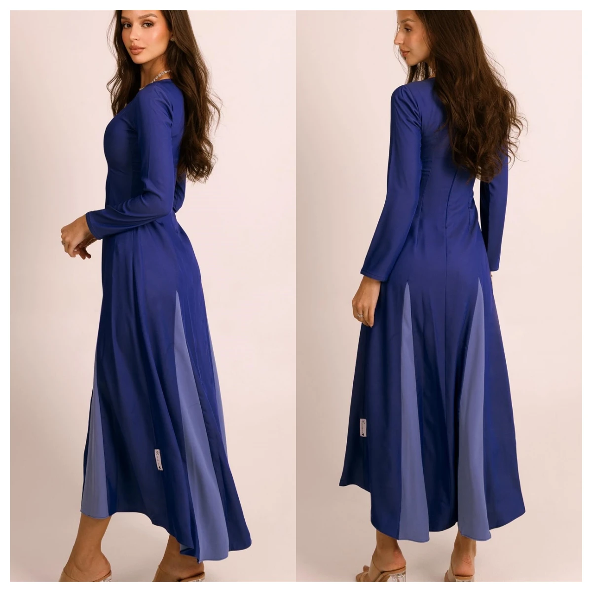 Dostosowana klasyczna fioletowa suknia wieczorowa z dżerseju, dekolt w serek, długie rękawy, sukienka na powrót do domu, suknie na specjalne okazje, wysokiej jakości miękkie