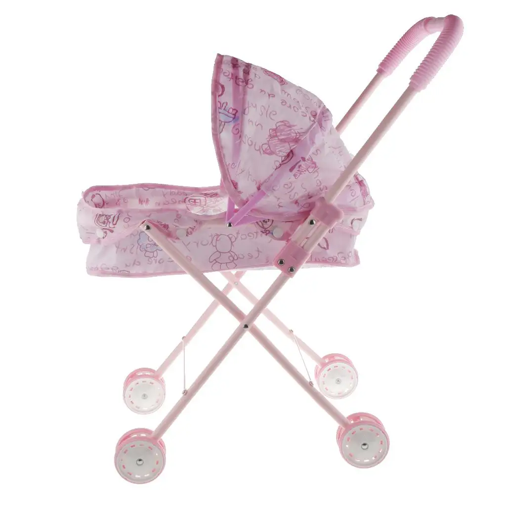 Folding Stroller - Kids Stroller Simulation Play Shopping, Girl Children Pretend Play Furniture Toys