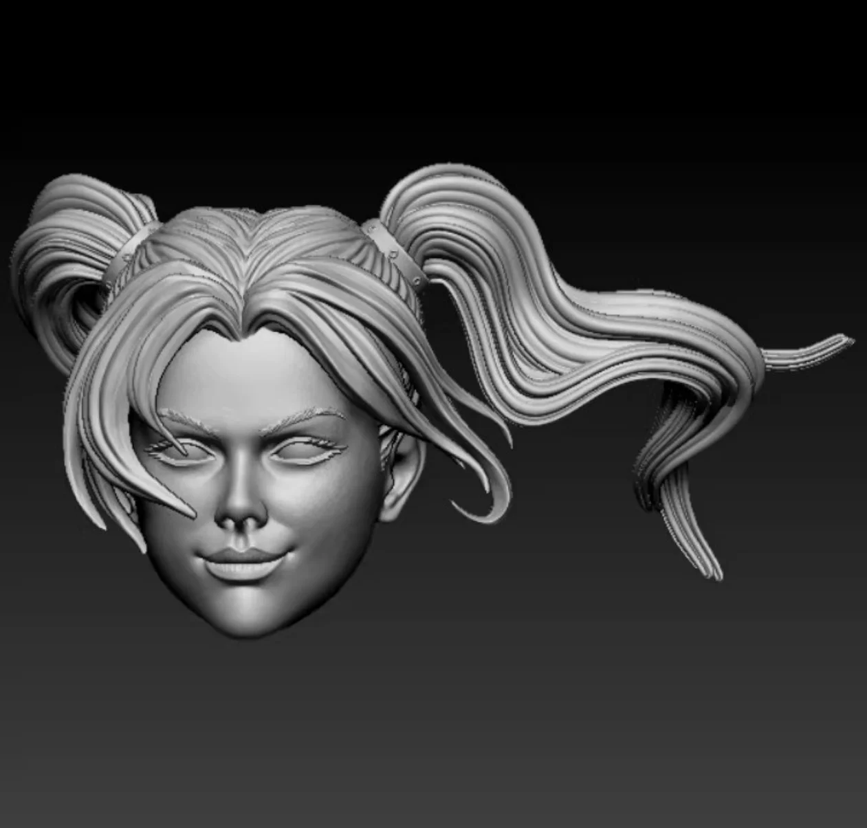 

1/12 Scale Unpainted Clown Girl Head Sculpt Carved Model Toys