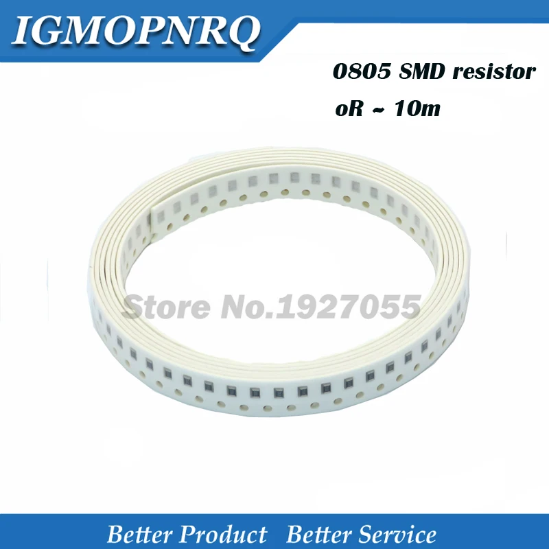 100Pcs 0805 SMD 1/4W 0R ~ 10M chip resistor 5% 0.1R 0.28R 10R 100R 220R 330R 470R 1K 4.7K 10K 47K 100K 0 0.82 10 100 330 470 ohm