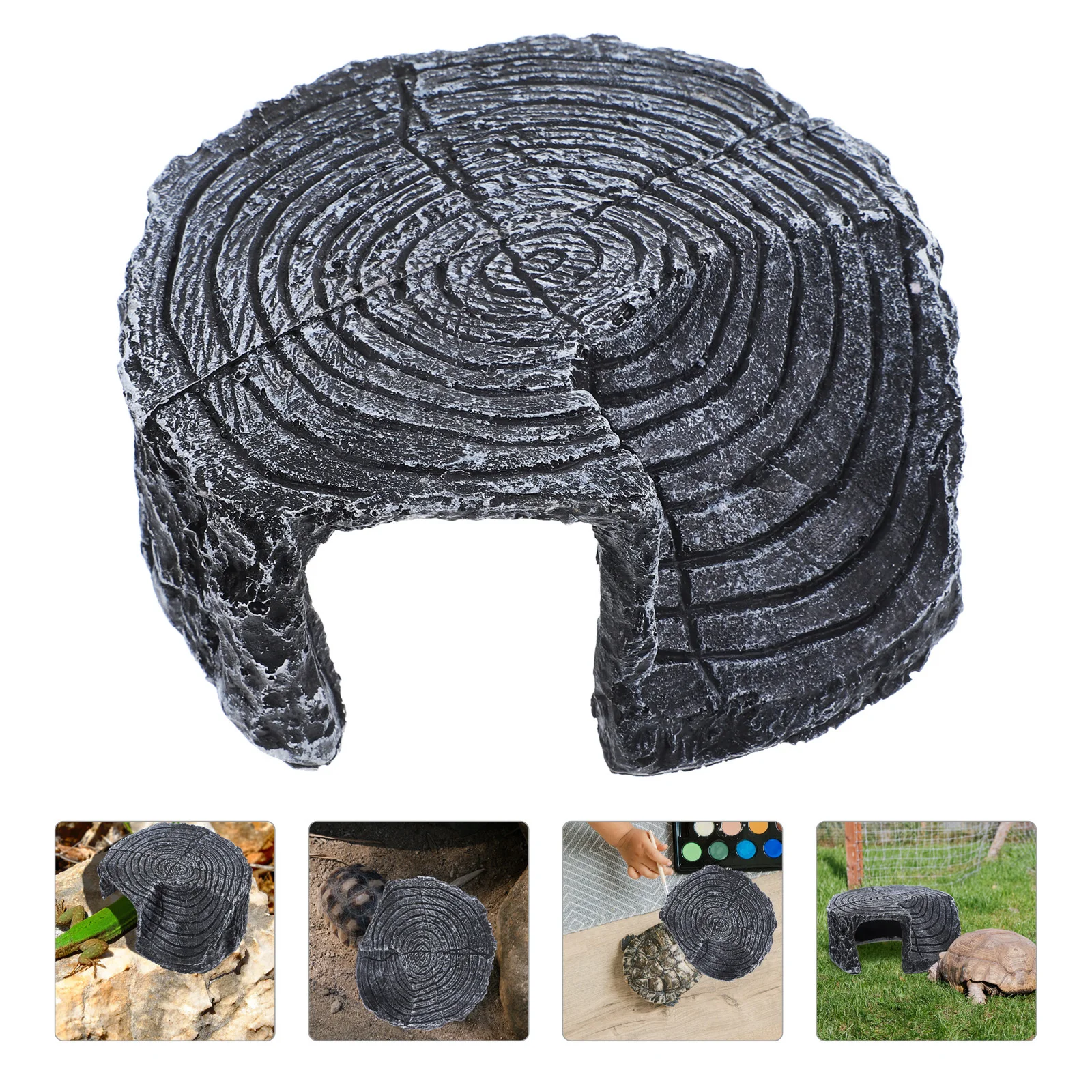 

Reptile Tree Stump Habitat Simulation Turtle Basking Platform Pet Resting Hideout Decorative Turtle Tank Accessories