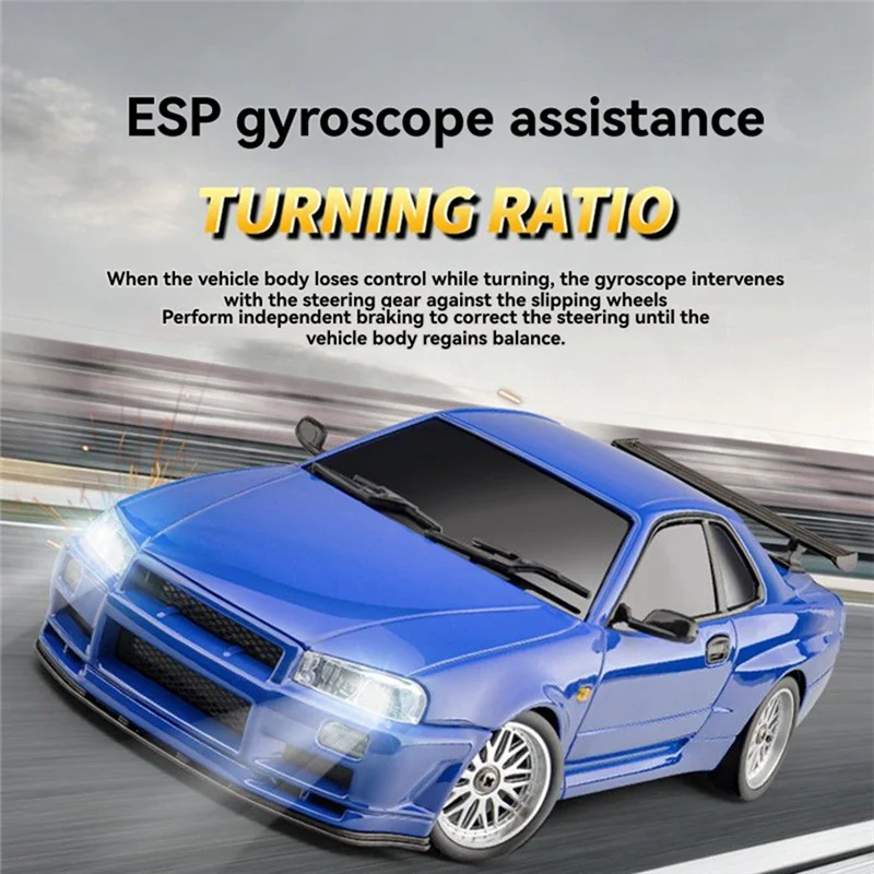 For LD1899 1/18 RC Model Drift Car GTR Alloy Body Shell Remote Control Car In Gyroscope Adult Children's