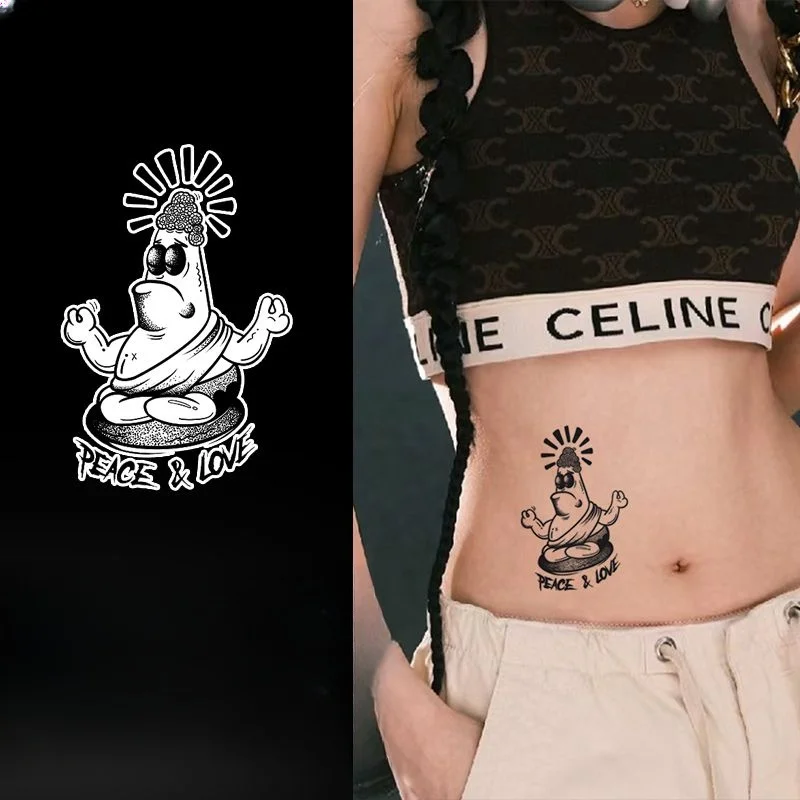 

Anime Starfish Buddha Temporary Tattoos Cartoon Waterproof Fake Tattoo Sticker Body Art Transfer Tattoo for Woman Men Arm Hand