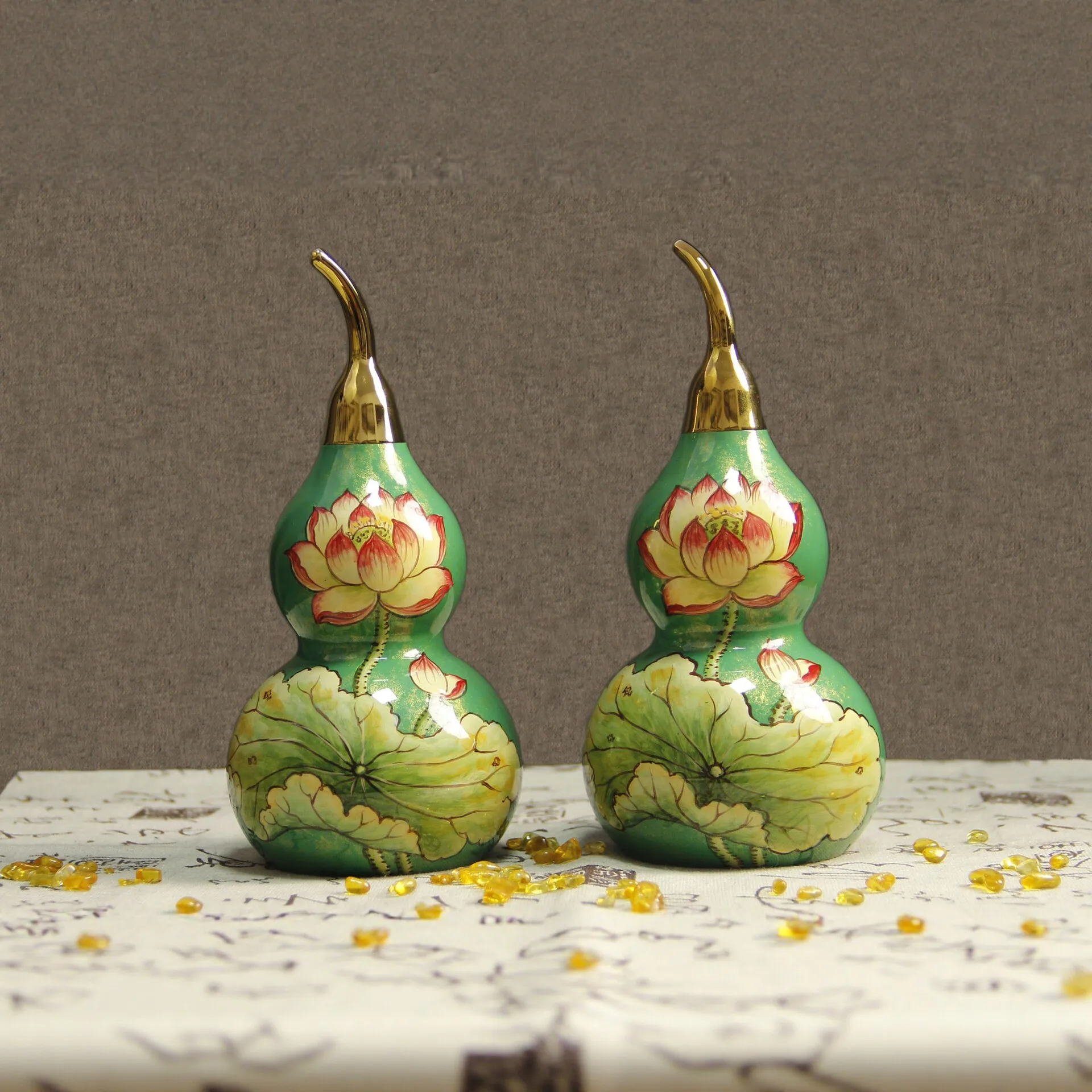 DSA gourd ornament ceramic home decoration Chinese living room TV cabinet ornament creative gift