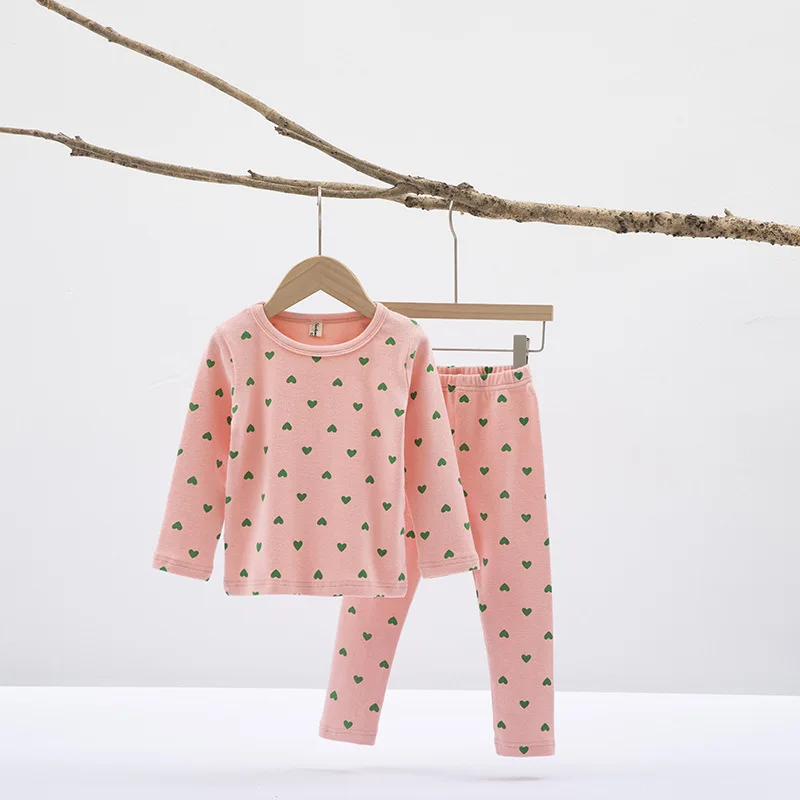 2024 Children's Autumn/Winter Cotton Matte Cartoon Pajama Two Piece Set image 2