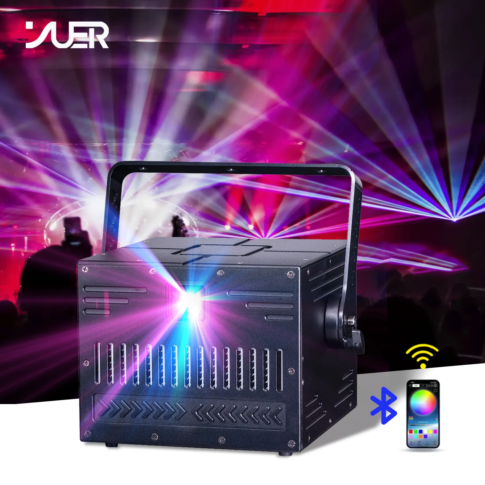 12W Full Color APP Bluetooth Control Scanning Projector 30KPPS Beam Effect Patterns Light ILDA DMX For Stage Party Bar Show