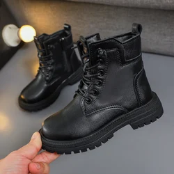 Botas de neve altas para crianças, sapatos de inverno para meninos e meninas, tênis de pelúcia para escola, esportes, preto, 4 a 13 anos, novo, 2024