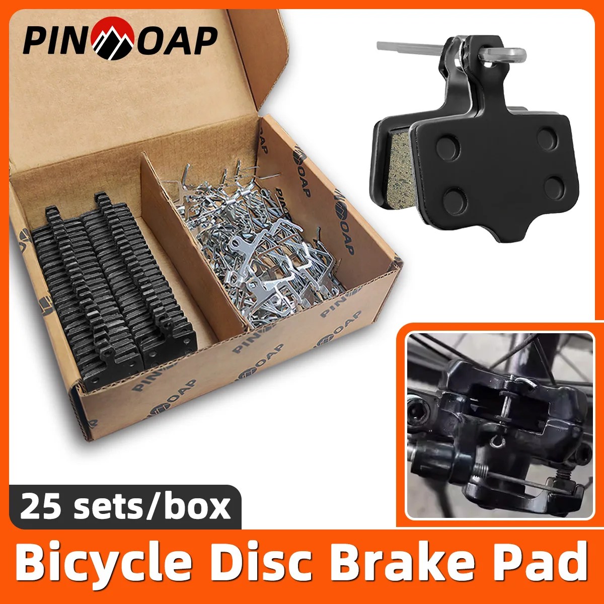 

PINMOAP 25 комплектов велосипедных дисковых тормозных колодок из смолы, что делает их прочными, долговечными и долговечными, запасные части для велосипедов.