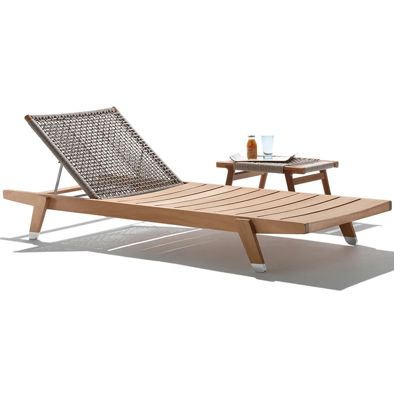 

Открытая кровать из цельного дерева для отдыха, водонепроницаемый солнцезащитный крем, клуб, отель, вилла, бассейн