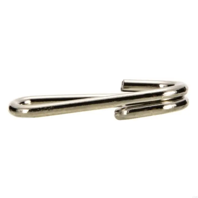 J2HE 50/100Pcs Stainless Steel Split Rings Rustproof Oval Split Clip Fishing Connector Fishing Cnnector Accessories