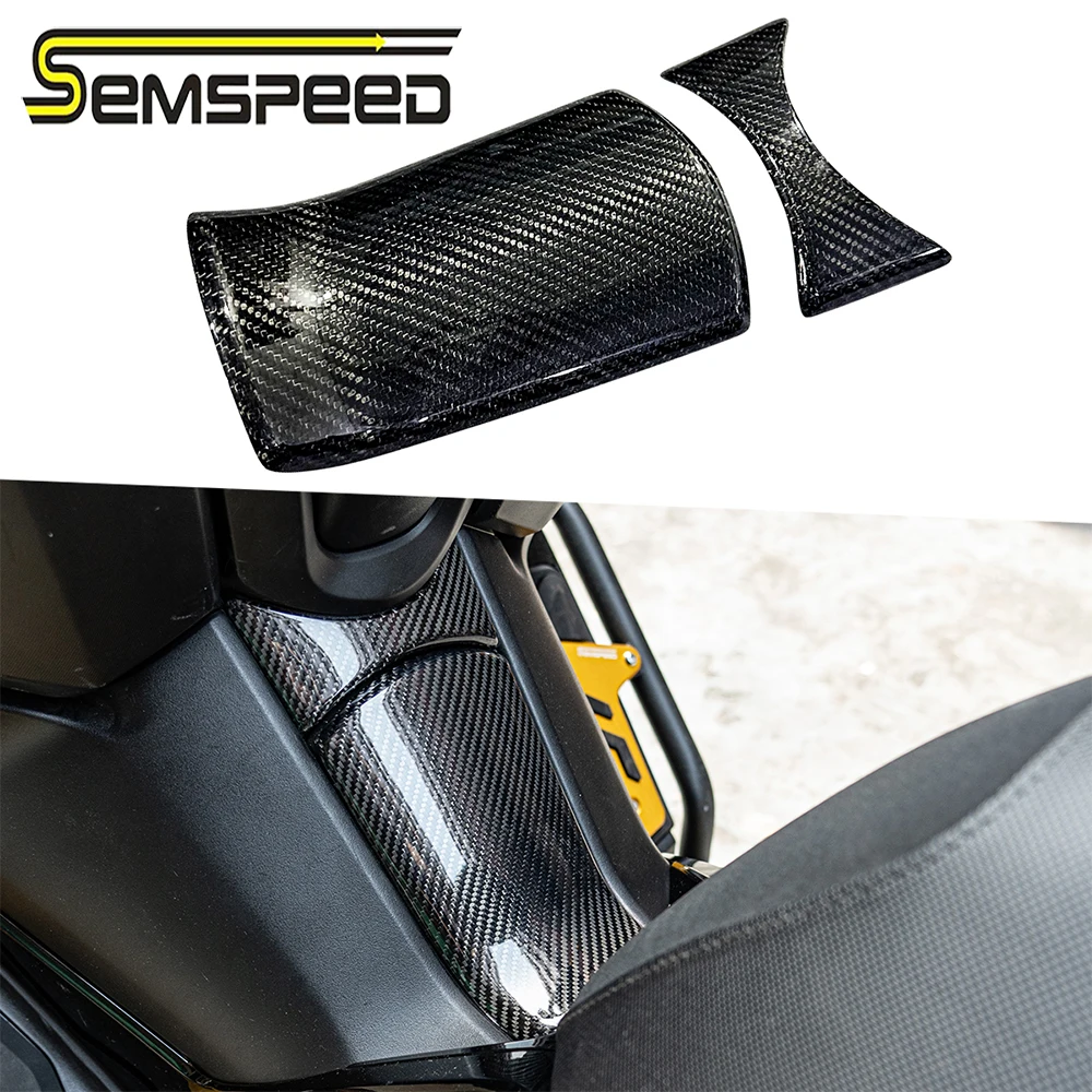 Motorcycle Carbon Fiber Smooth Dash Fuel Console Gas Tank Cap Trim Cover For Yamaha XMAX 250 300 2023 2024 X-MAX V2