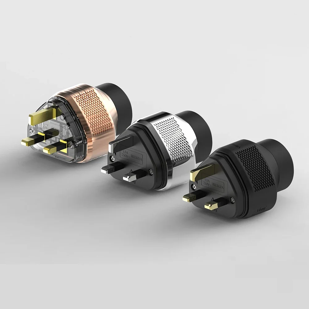 High Quality Hi End Viborg UK01 100% Pure Copper Gold/Rhodium/Silver Plated 13A Mains Power Plug UK Ireland connector