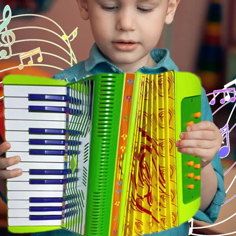 

Accordion For Kids Small Accordion Toy 6Bass Button Accordion Lightweight Educational Toy Cute Preschool Musical Instrument For