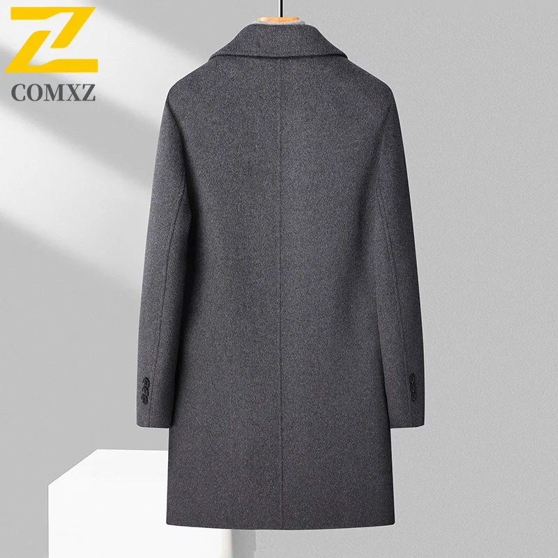 COMXZ Mens Long Down Jacket Thicken Outdoor Work Lightweight Padded Jacket High End Detachable Inner Layer Warm Winter Wool Coat