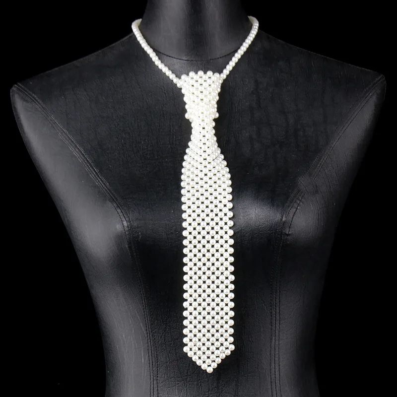 Beliebte Perlen-Krawatte im Modetrend-Stil für Jungen und Mädchen, Elegante Kleidung, Handgefertigte Perlen-Schleife – Detail 8