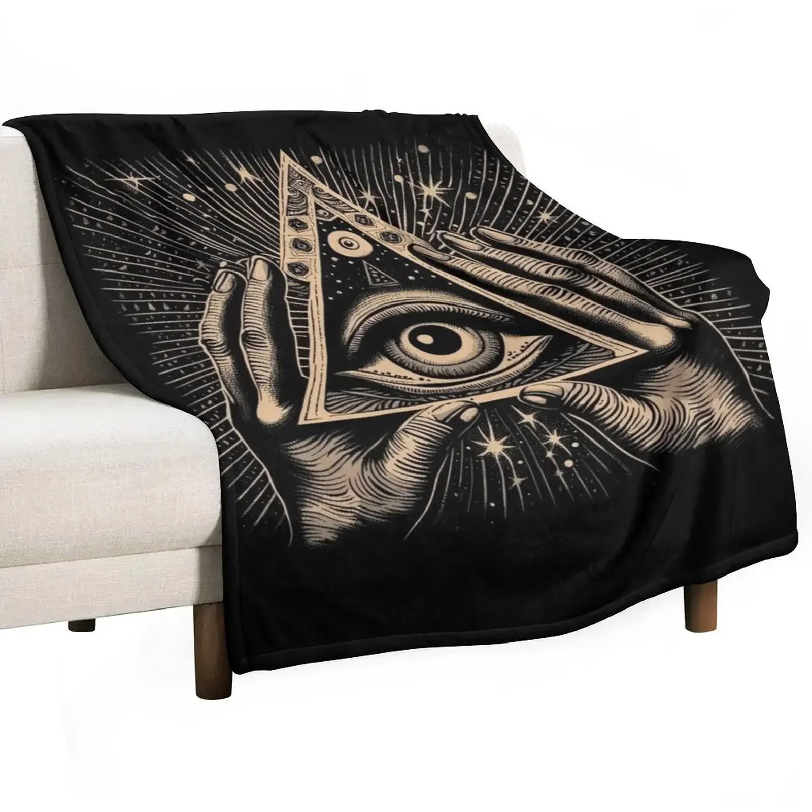 All Seeing Eye Throw Blanket Hairy warm for winter Plaid heavy to sleep Blankets