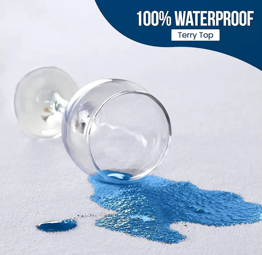 

Waterproof Mattress Protector Twin Size, Premium Terry Mattress Co er 200 GSM, Breathable, Fitted Style with Stretchable Pockets