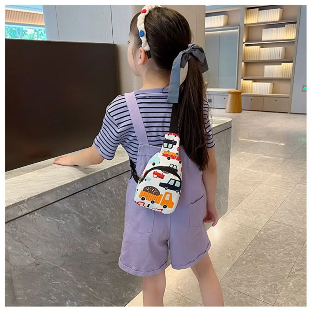 Casual Cartoon Dinosaur Kid Waist Bag Cute Zipper Chest Bag Money Pouch For Girl Boy