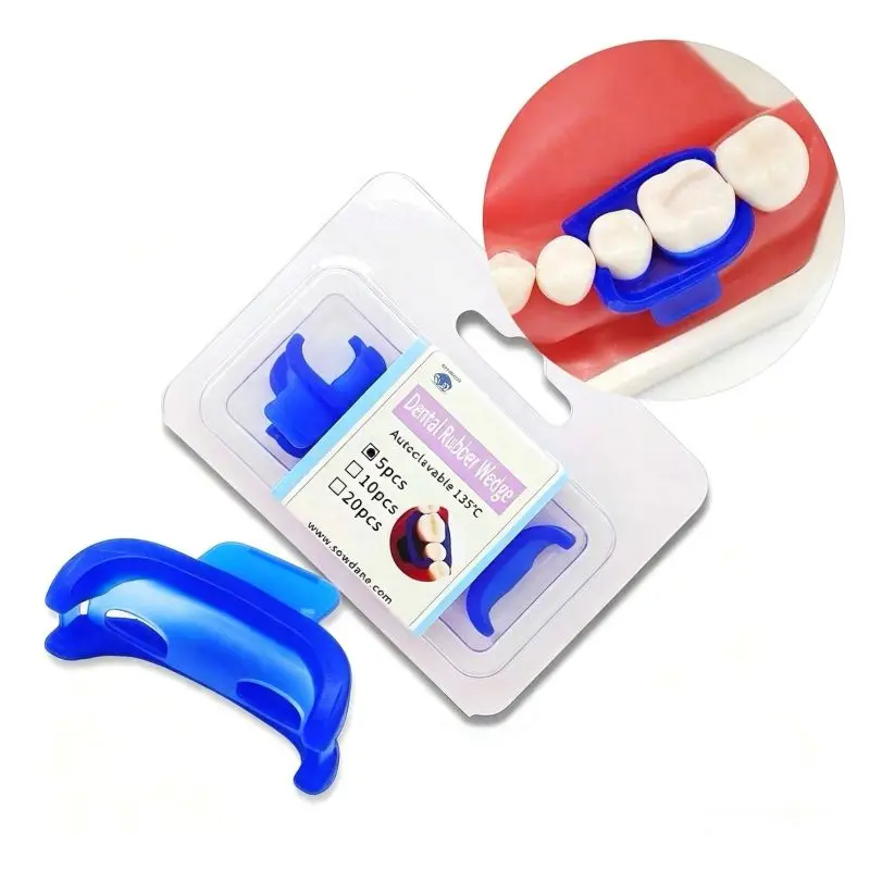 5-10Pcs Dental Rubber Dam Wedge Clamp-Free Silicone Teeth Matrix Isolator 135℃ Autoclavable Reusable for Dentist Clinic Tool