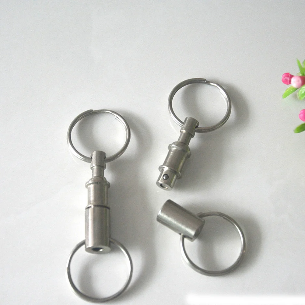 5 PC Key Rings Quick Release Fob to Disassemble Outdoor Double Keychains Separate Detachable Buckles